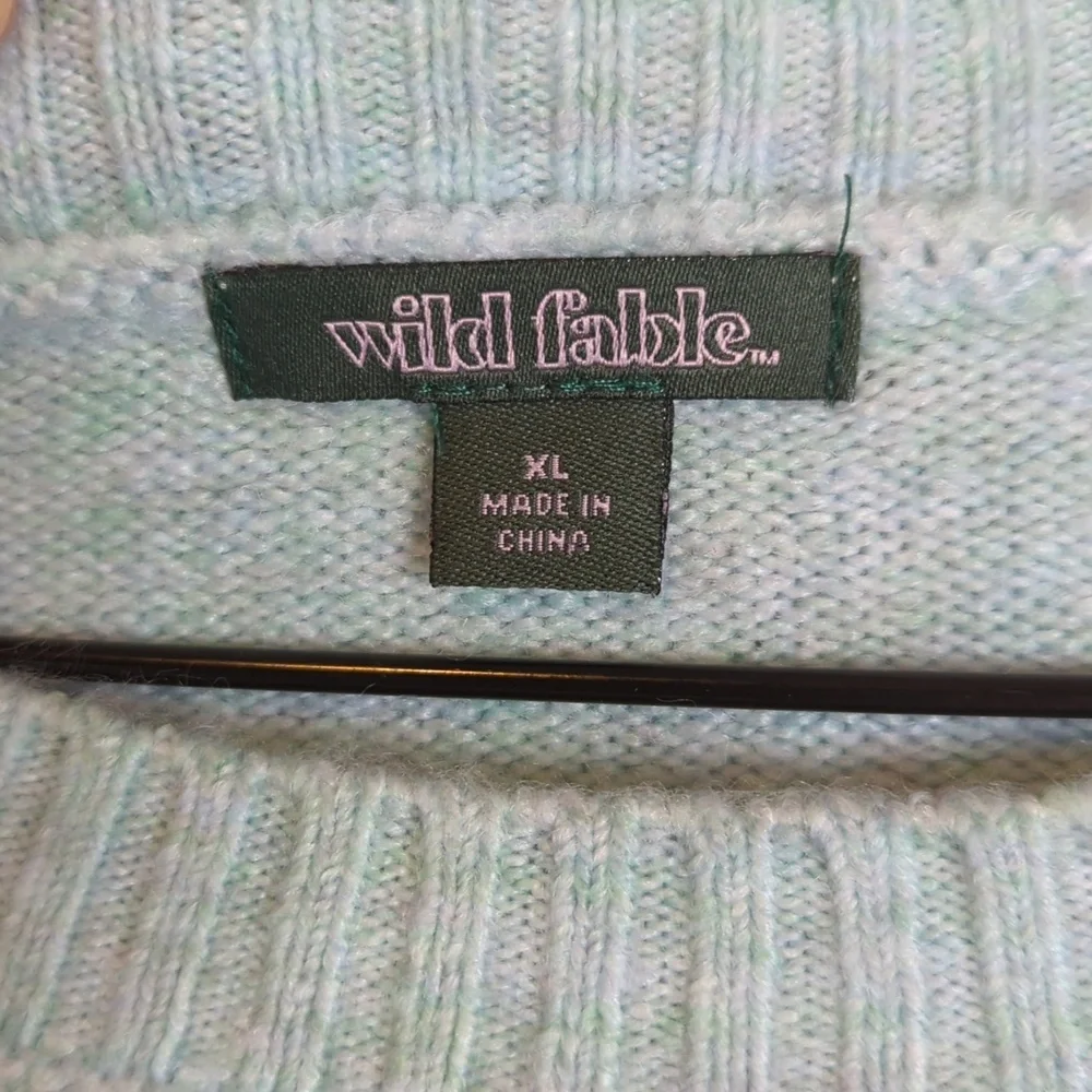 Wild Fable Light‎ Blue Ribbed Hem Knit Sweater XL